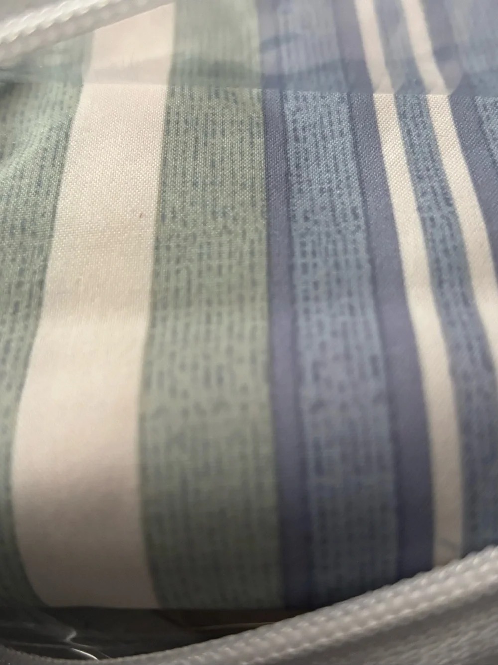 Striped Blue and Seafoam Green Grommet Curtain Panels Clearwater Coastal